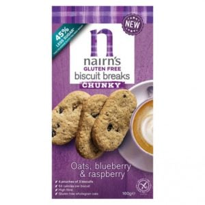Nairns Biscuit Breaks Oats, Blueberry & Raspberry 160 gram (3x3 koekjes)